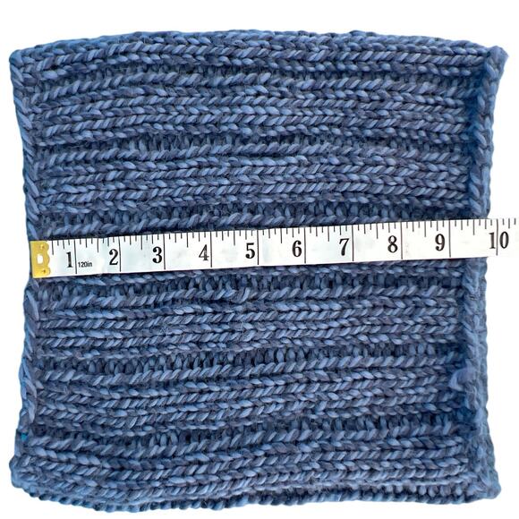Crochet Unisex Neck Warmer Infinity Cowl Neck Scarf Blue 10"X10" - Picture 6 of 6